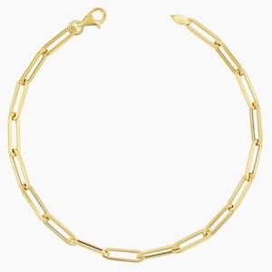 NWT Solid 14k Yellow Baby Gold Chain Link Bracelet (Medium Size, Thick links)